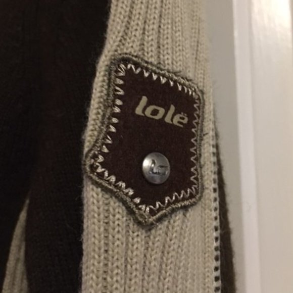 Y2K Lole Wool Blend Two Tone Preppy Mock Neck Sweater - Picture 8 of 10